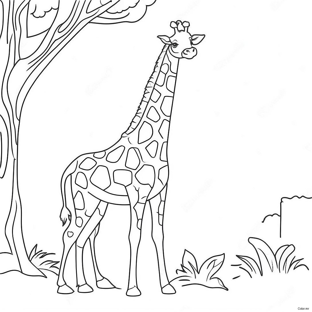 Pagina Para Colorear De Una Jirafa Realista 22043 20378