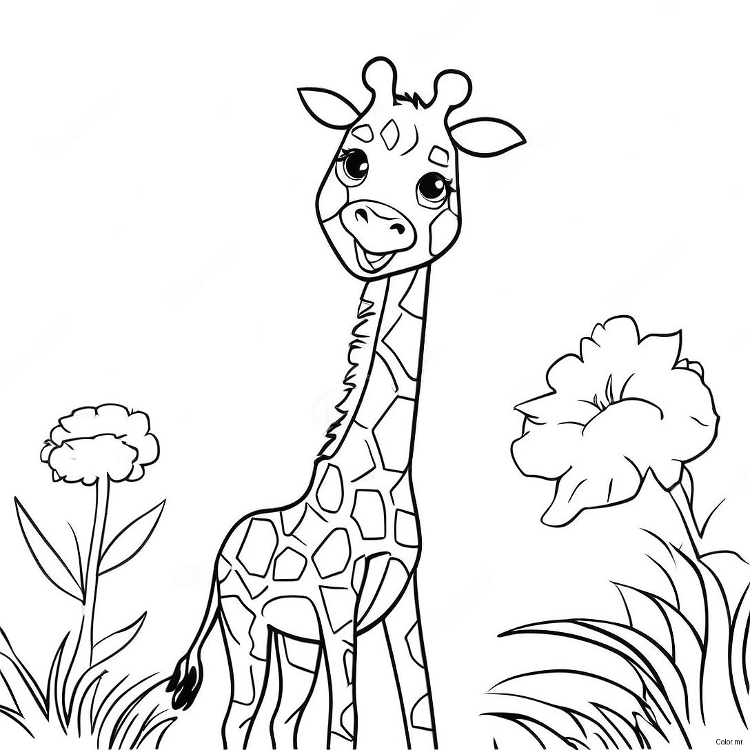 Pagina Para Colorear De Una Jirafa Realista 22043 20380