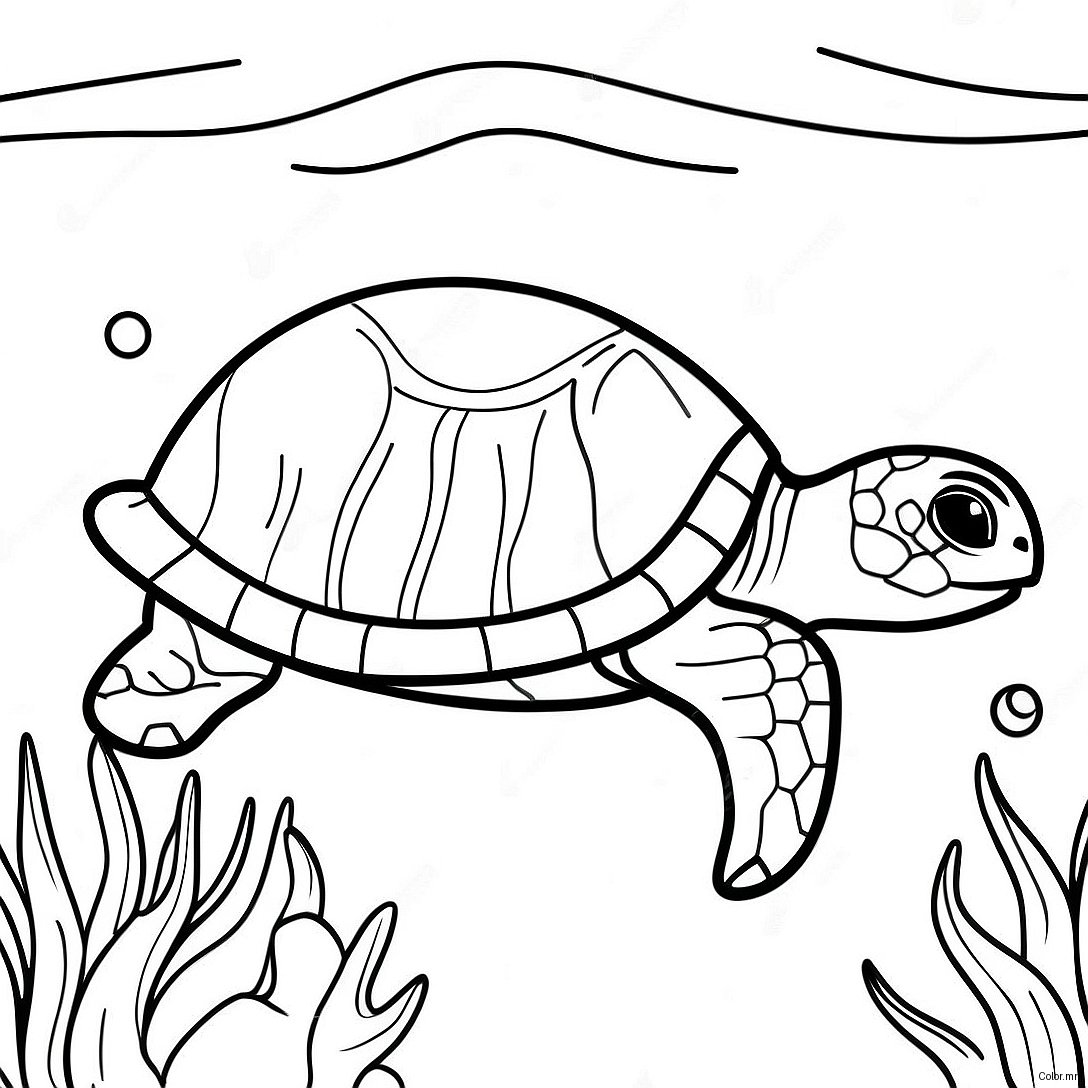 Pagina Para Colorear De Una Tortuga Marina Realista Nadando 62858 52041