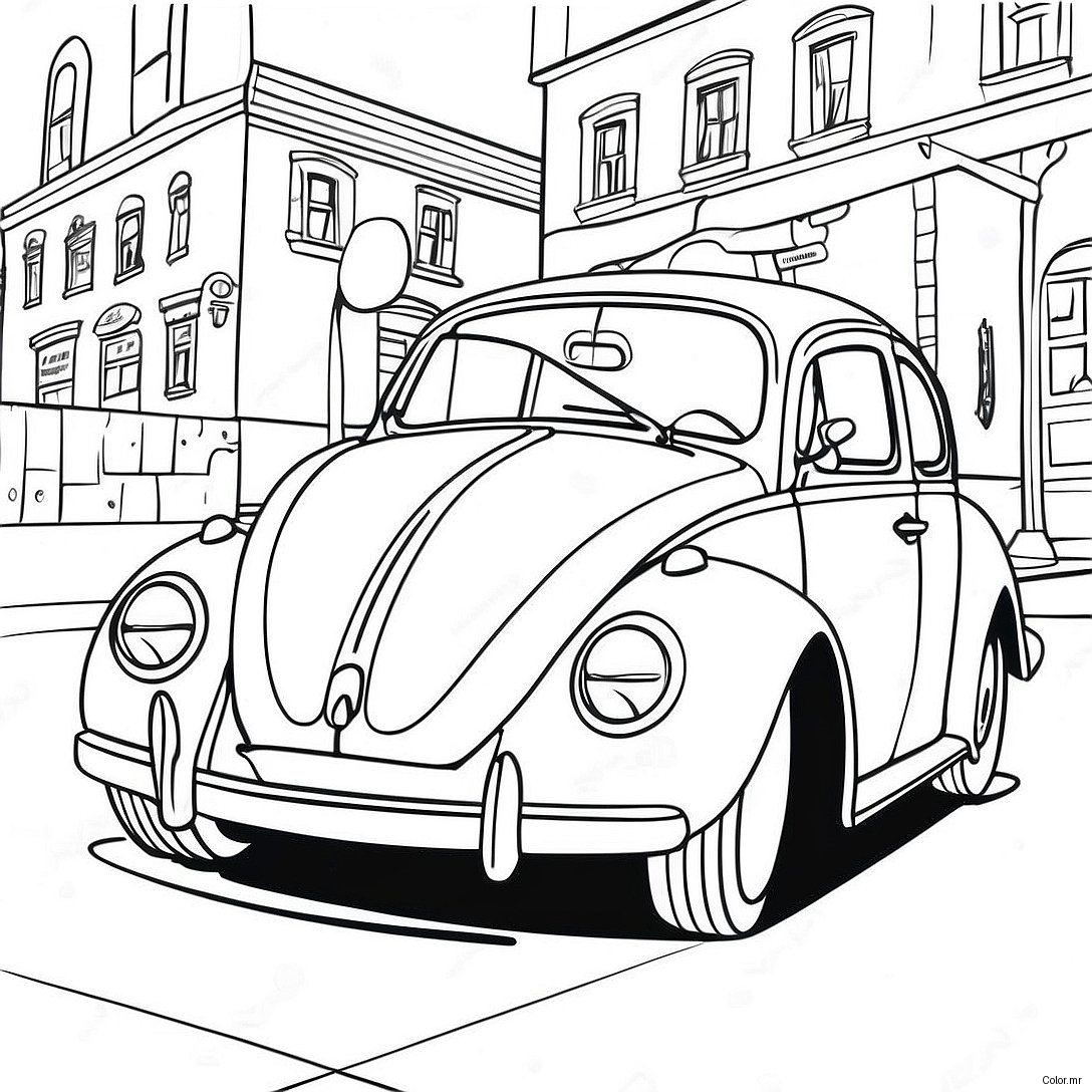 Pagina Para Colorear Del Vw Beetle De Estilo Vintage 35664 29666