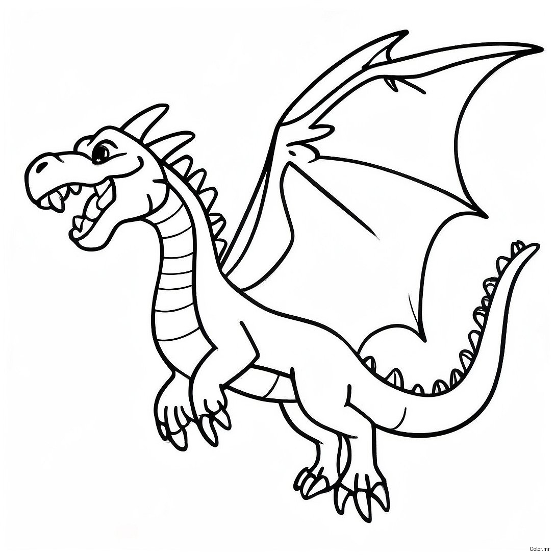 Pagina Para Colorear Dragon Aterrador Realista En Vuelo 4821 3873