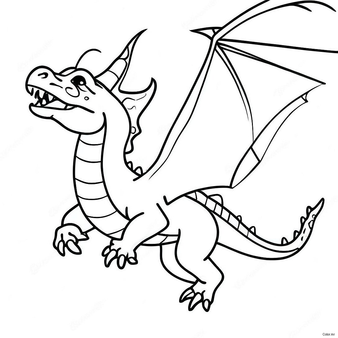 Pagina Para Colorear Dragon Aterrador Realista En Vuelo 4821 3875