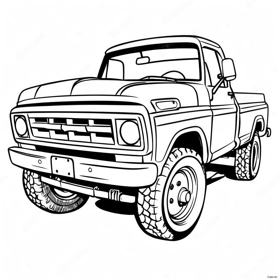Pagina Para Colorear Realista Camion Ford 5884 4697