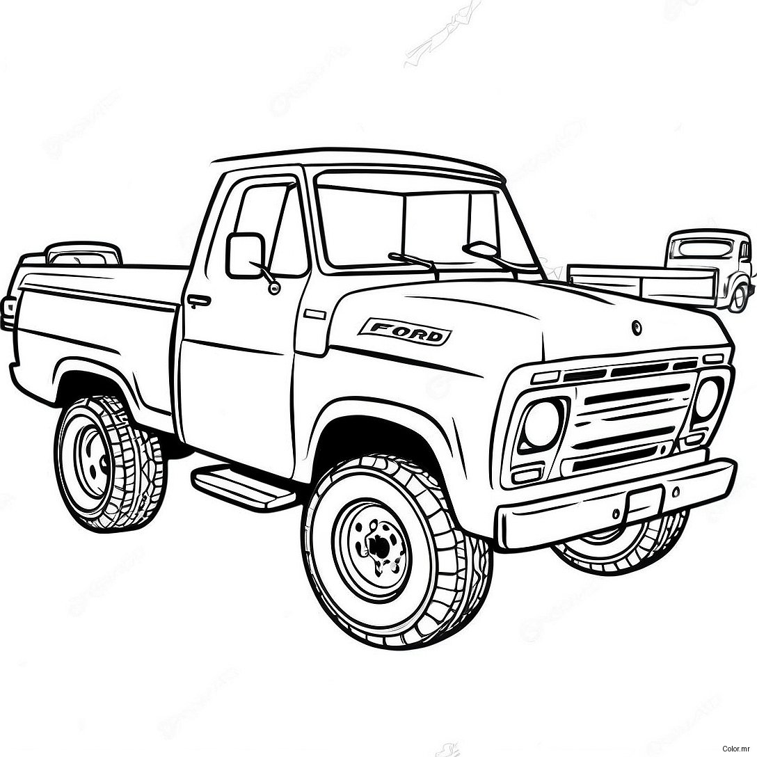 Pagina Para Colorear Realista Camion Ford 5884 4698