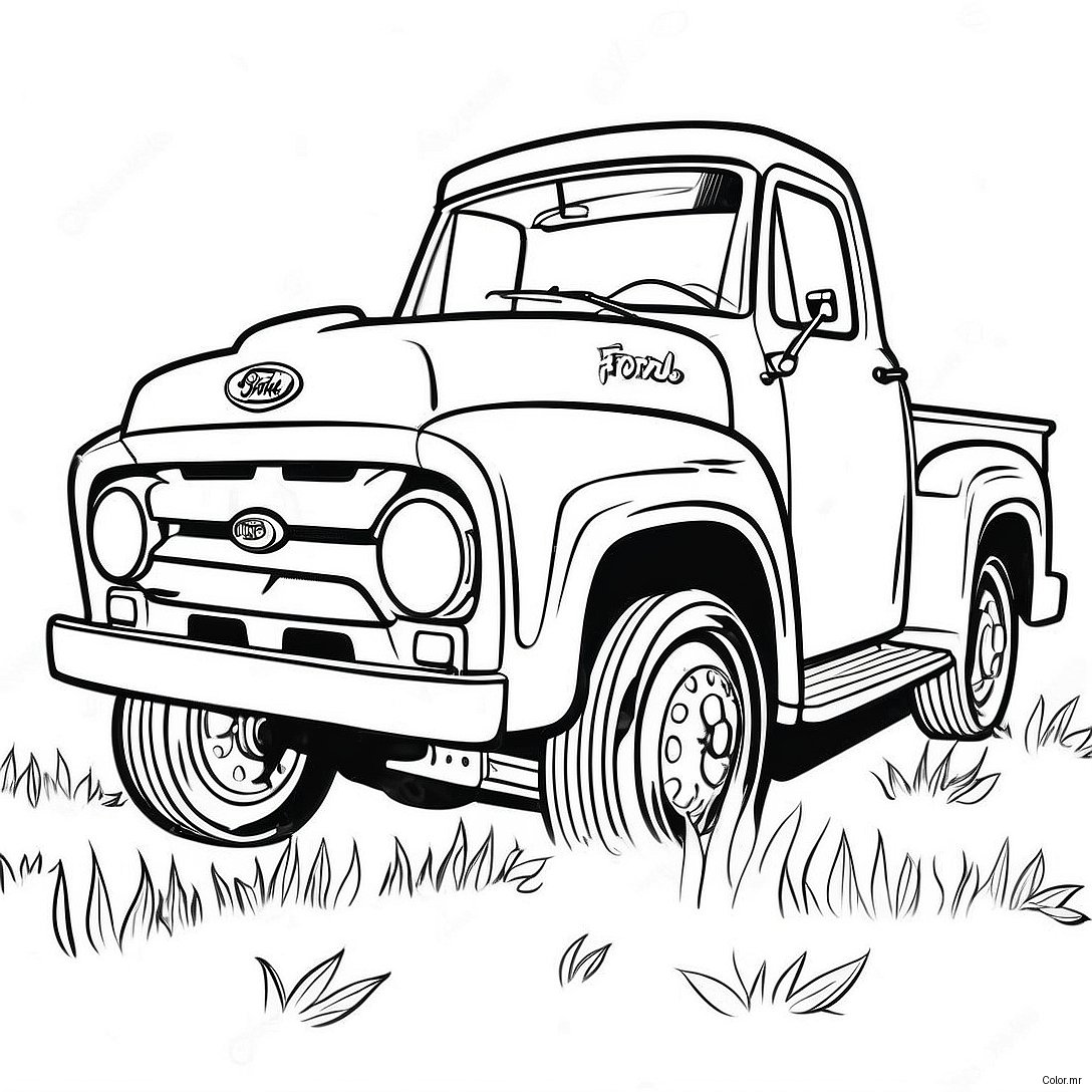 Pagina Para Colorear Realista Camion Ford 5884 4700