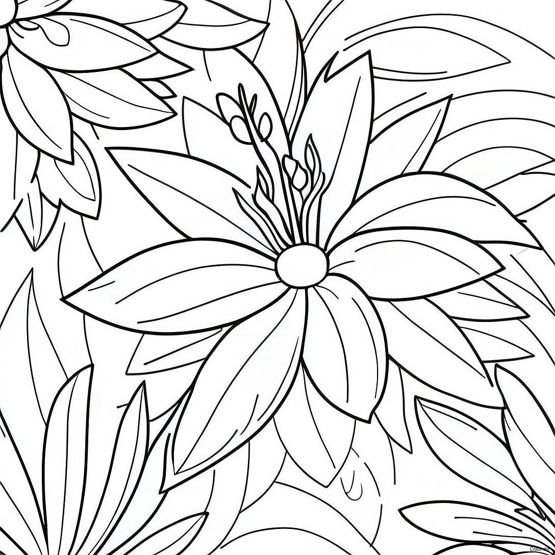 Pagina Para Colorear Realista De Flor Tropical 46283 38545