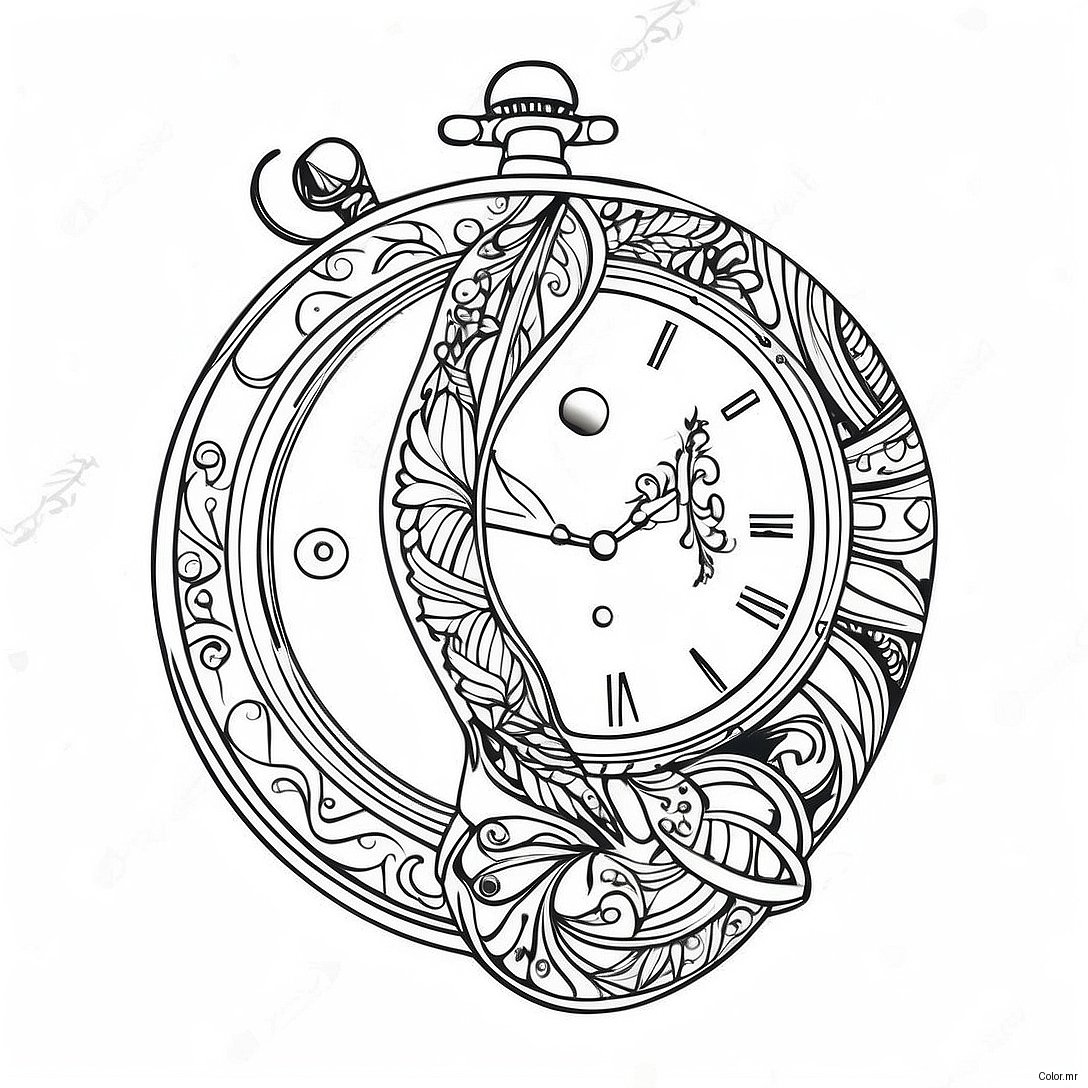 Pagina Para Colorear Reloj Vintage 40118 33273