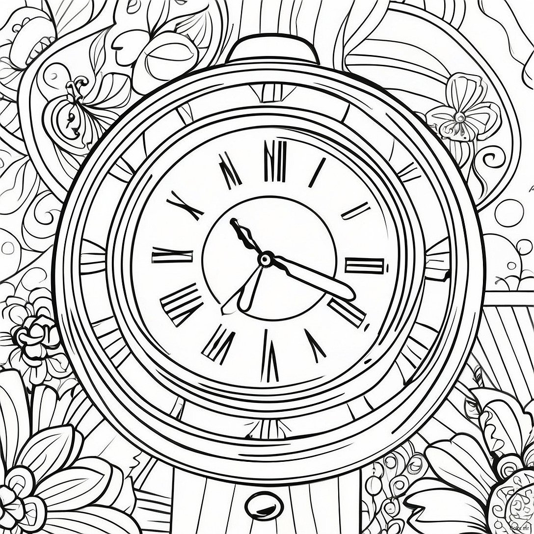 Pagina Para Colorear Reloj Vintage 40118 33276