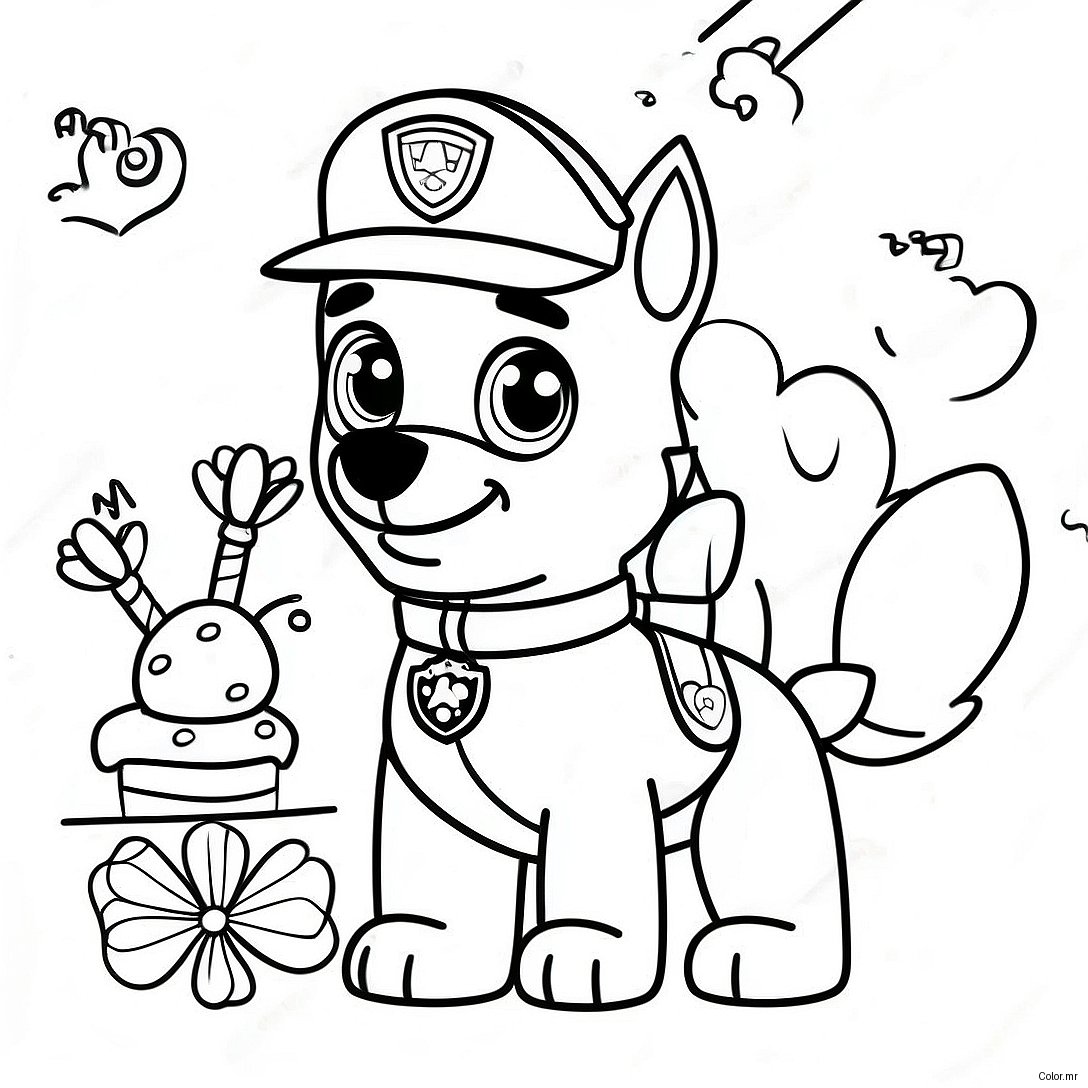 Paw Patrol Birthday Celebration Coloring Page 41609 34517