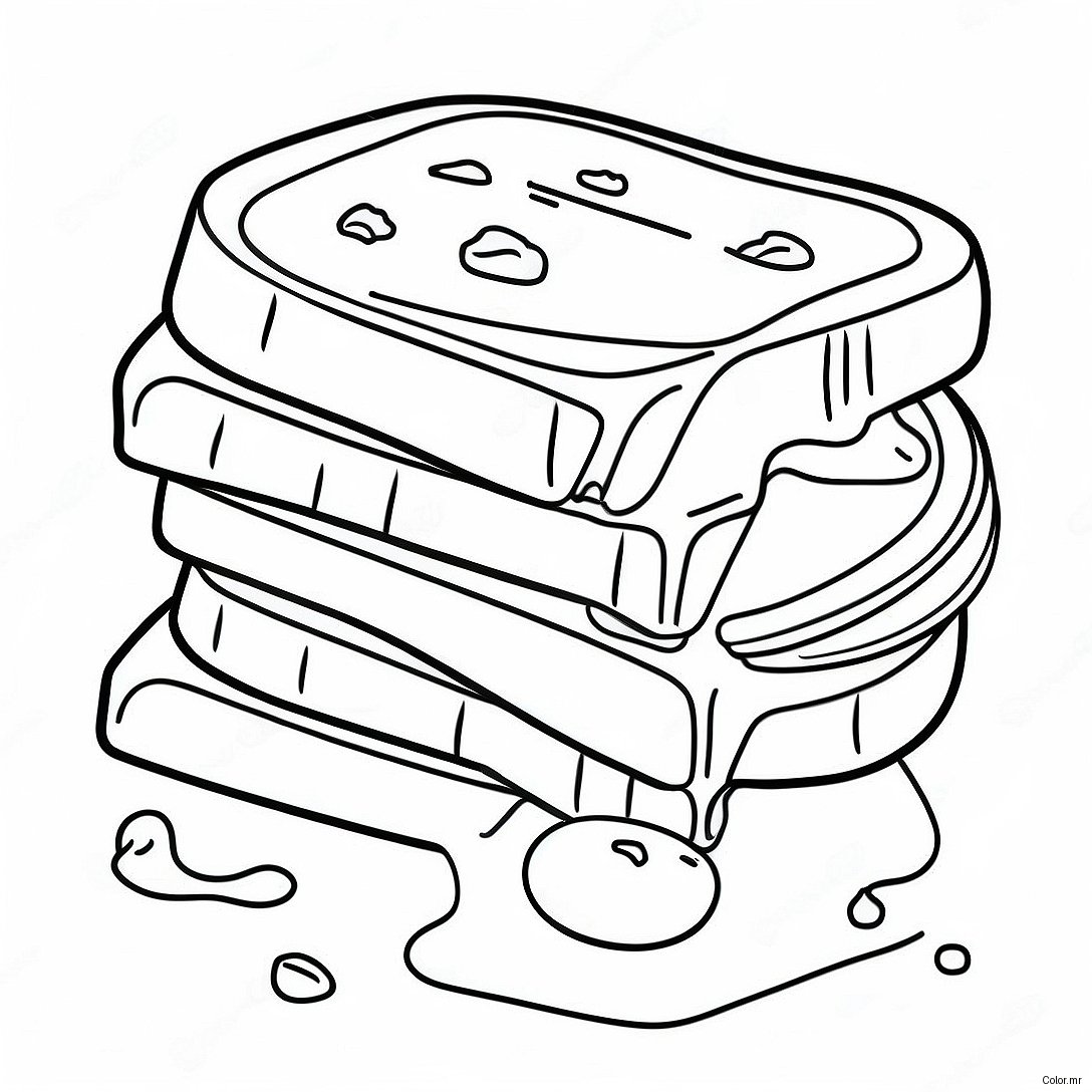 Peanut Butter And Jelly Sandwich Coloring Page 46393 38634