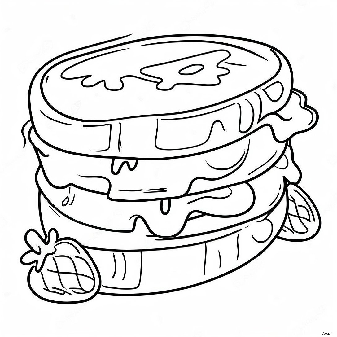 Peanut Butter And Jelly Sandwich Coloring Page 46393 38636