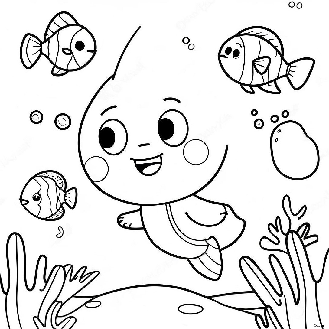 Pinkfong And Friends Underwater Adventure Coloring Page 2768 2253