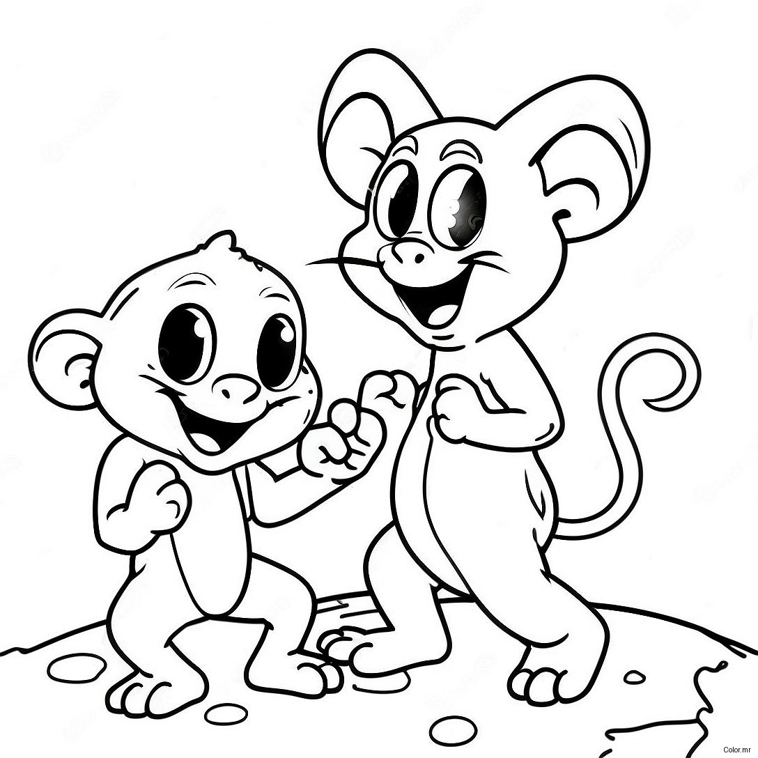 Pinky And The Brain In A Silly Situation Coloring Page 38347 31894