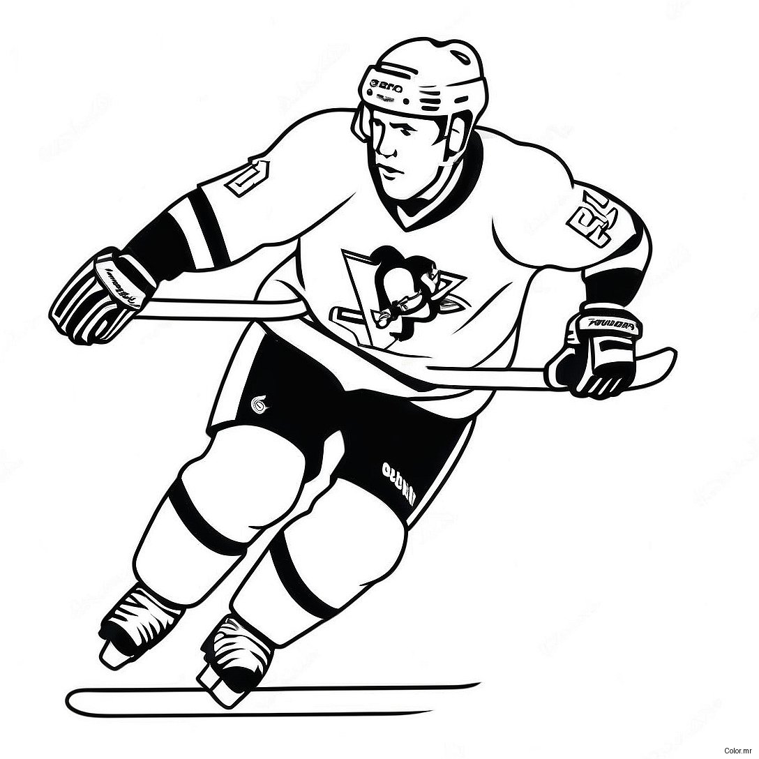 Pittsburgh Penguins Player Skating Coloring Page 47014 39131