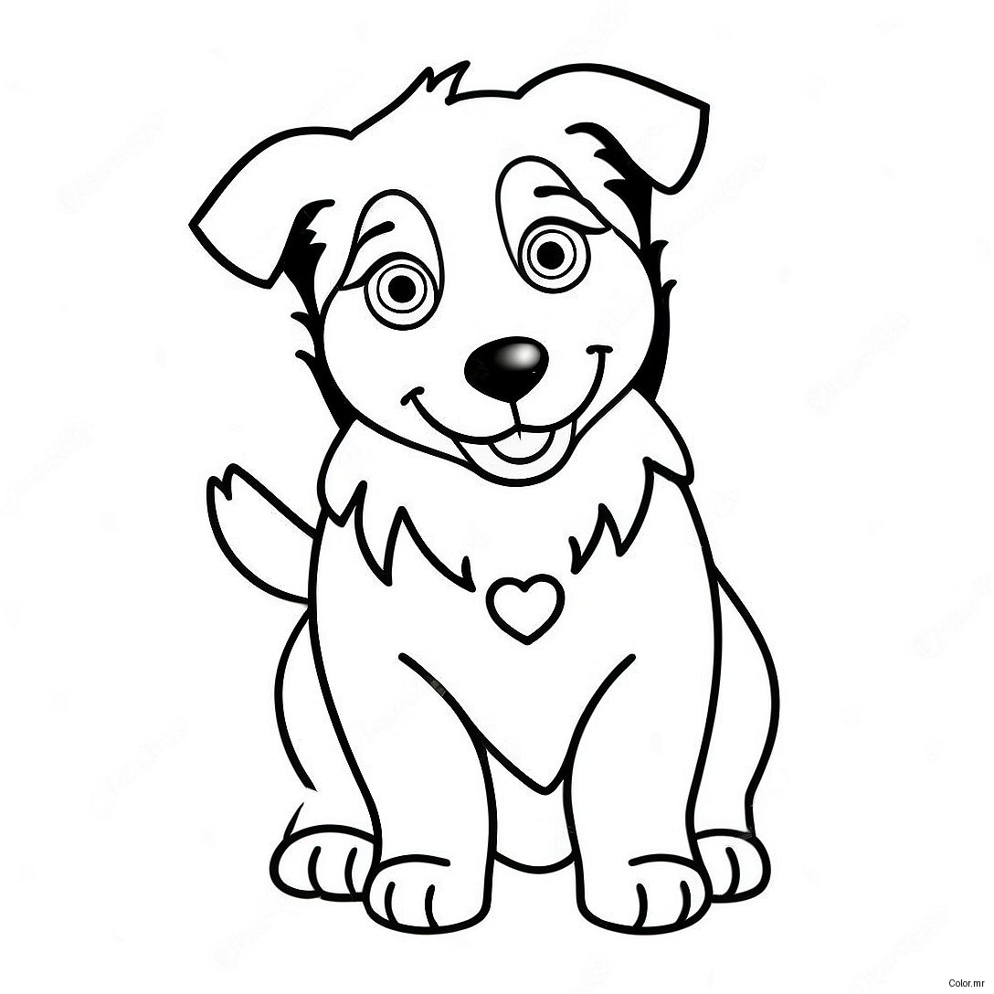 Playful Australian Shepherd Puppy Coloring Page 18576 15553