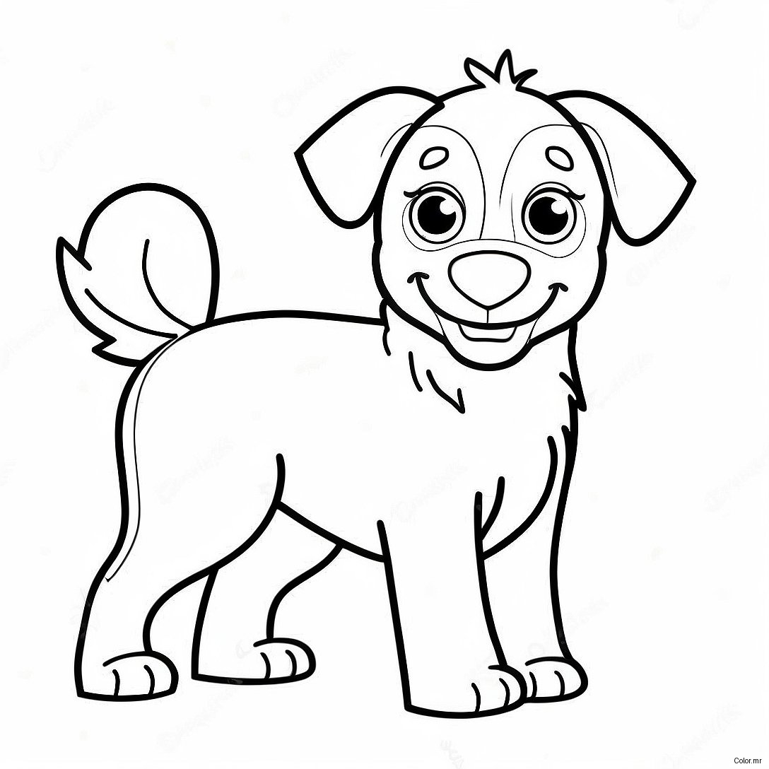 Playful Australian Shepherd Puppy Coloring Page 18576 15556