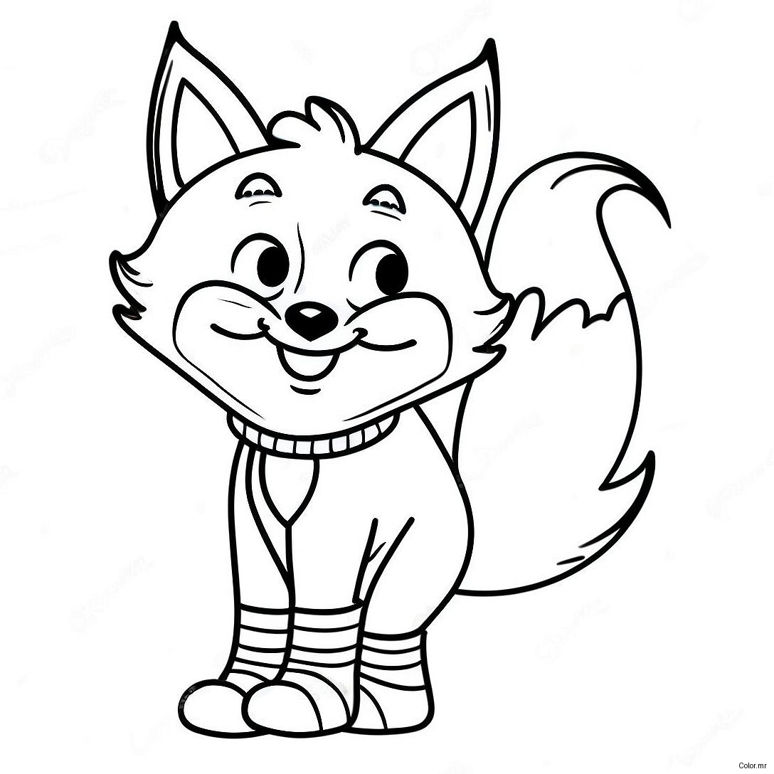 Playful Fox In Colorful Socks Coloring Page 47805 39750