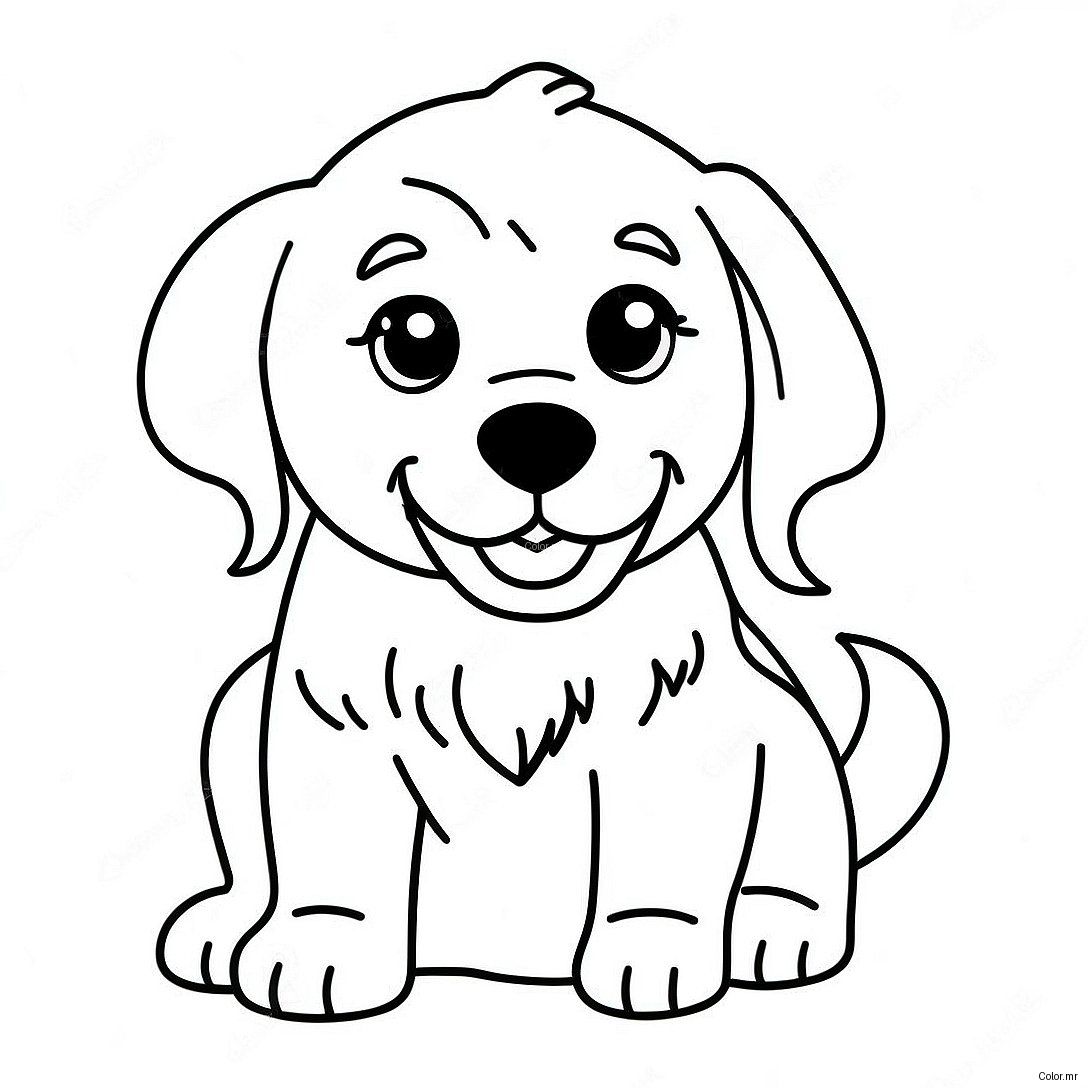 Playful Golden Retriever Puppy Coloring Page 702 561