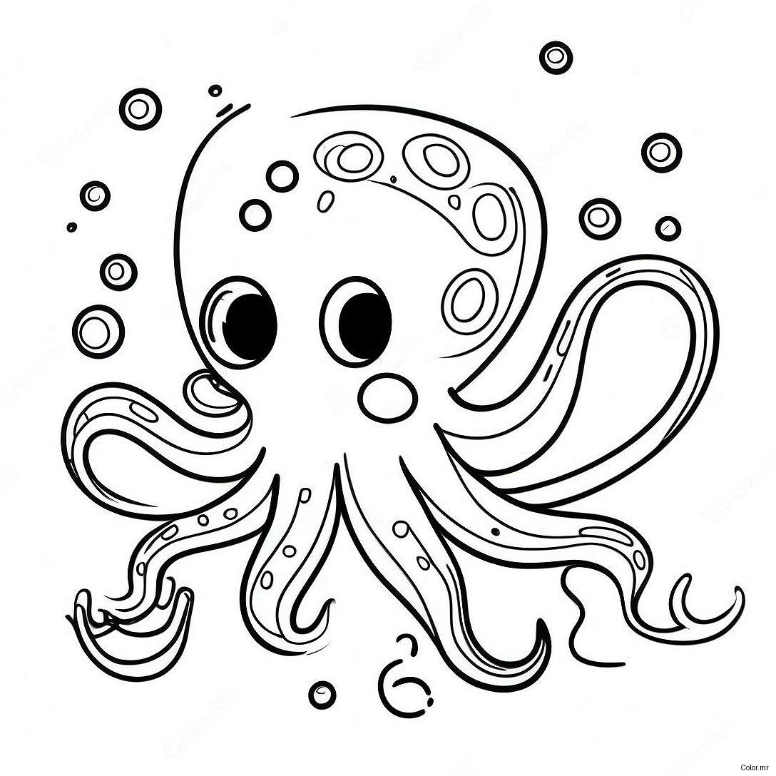 Playful Teenage Kraken Underwater Coloring Page 1912 1575