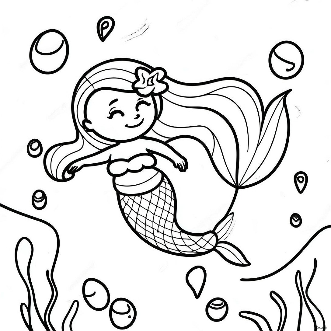 Pregnant Mermaid Underwater Scene Coloring Page 62217 51542