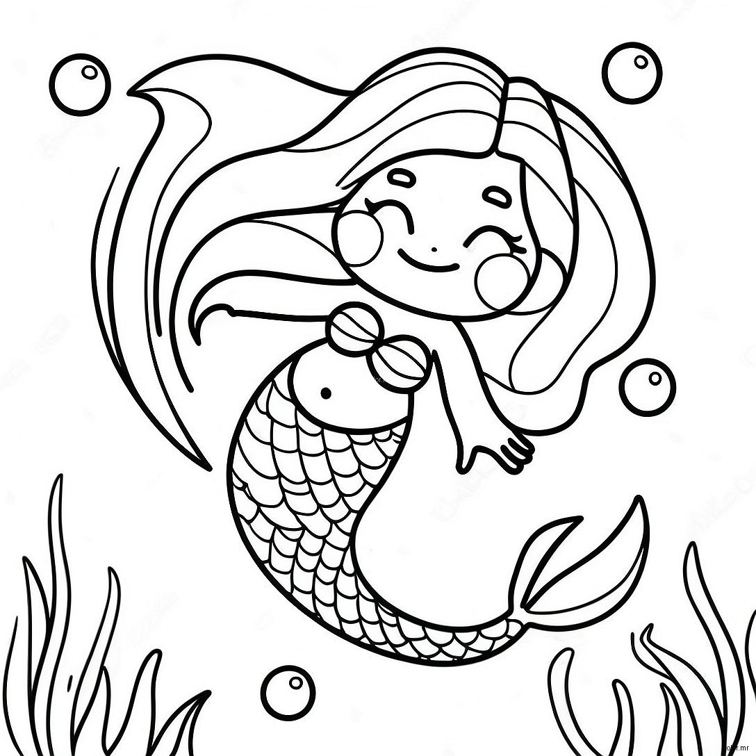 Pregnant Mermaid Underwater Scene Coloring Page 62217 51543