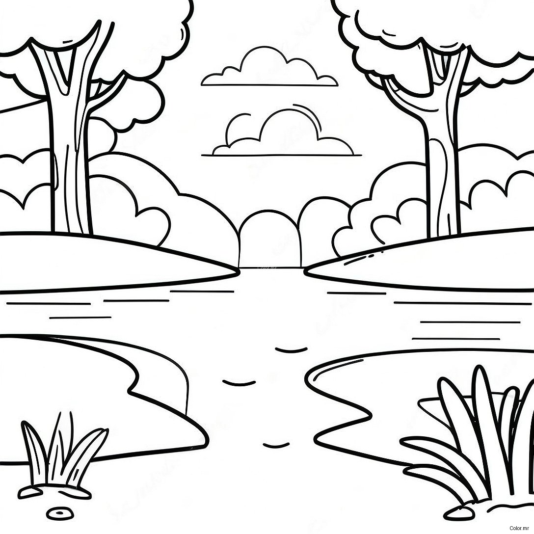 Relaxing Nature Scenery Mindfulness Coloring Page 61107 50669