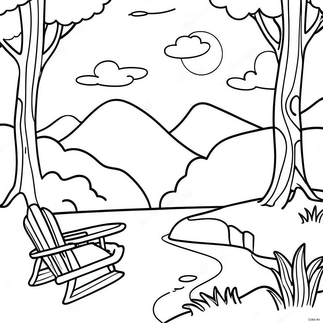 Relaxing Nature Scenery Mindfulness Coloring Page 61107 50671