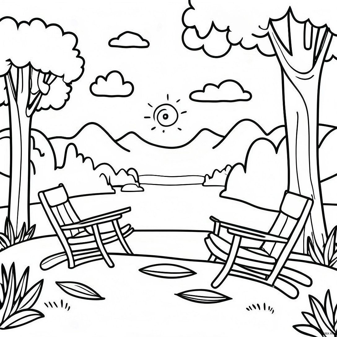 Relaxing Nature Scenery Mindfulness Coloring Page 61107 50672