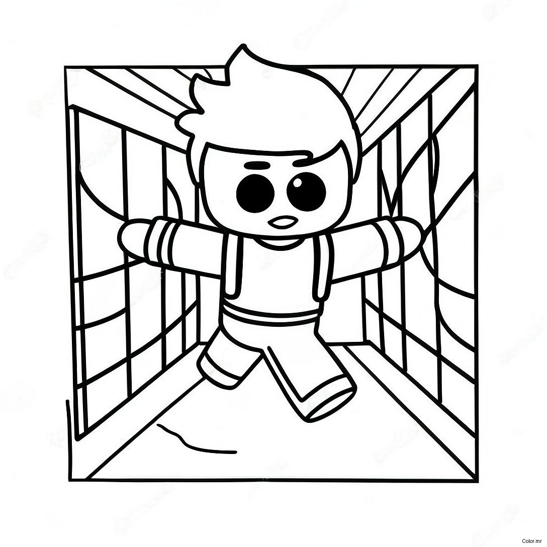 Roblox Character Escaping Prison Coloring Page 31339 28066