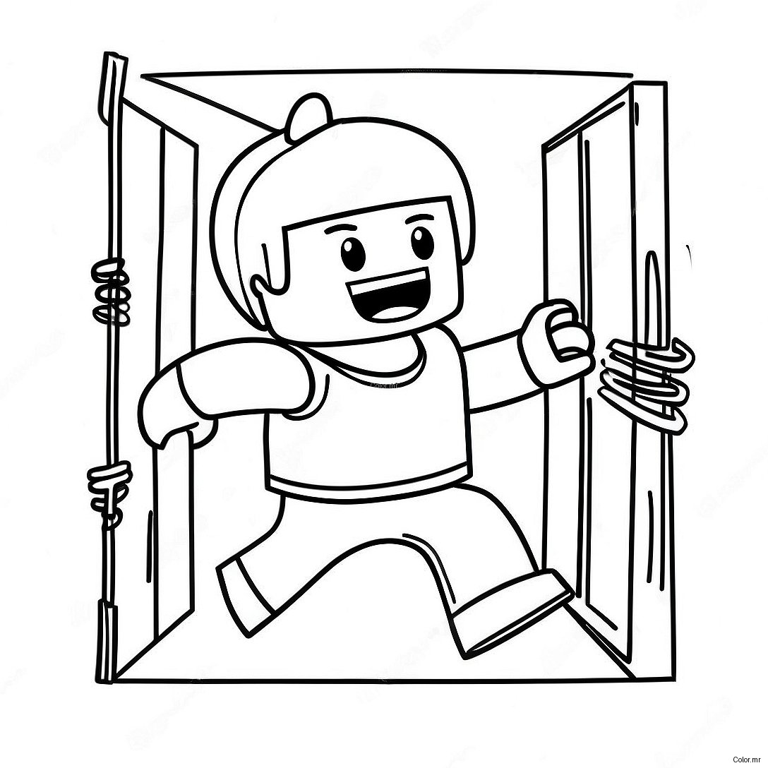 Roblox Character Escaping Prison Coloring Page 31339 28068