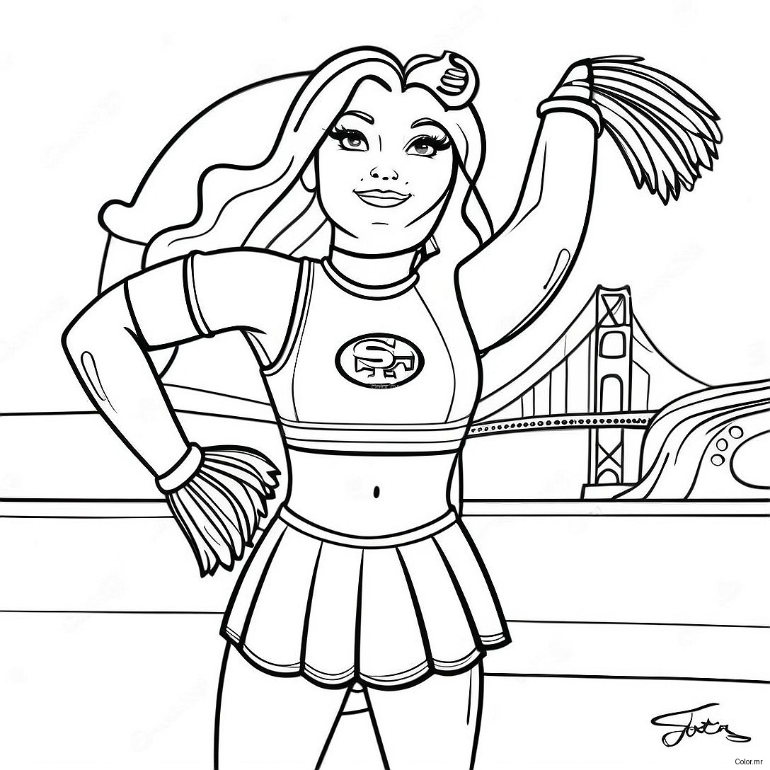 San Francisco 49ers Cheerleader Coloring Page 11868 9718
