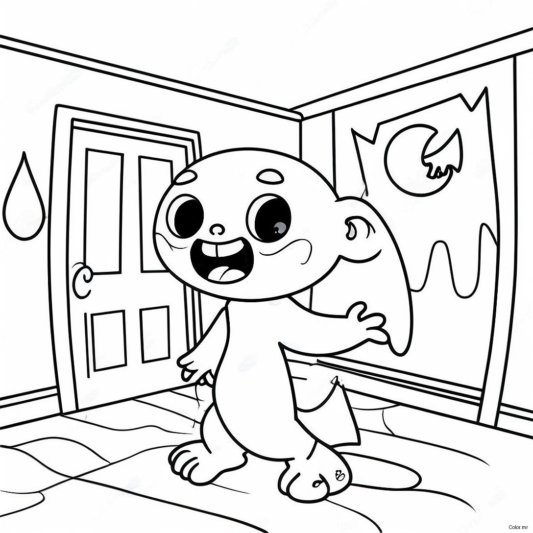 Scary Larry In A Haunted House Coloring Page 70734 58469