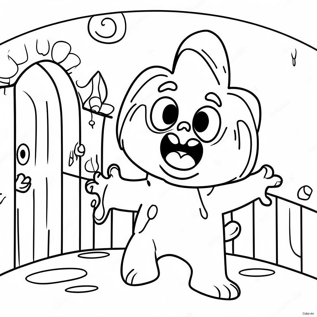 Scary Larry In A Haunted House Coloring Page 70734 58471