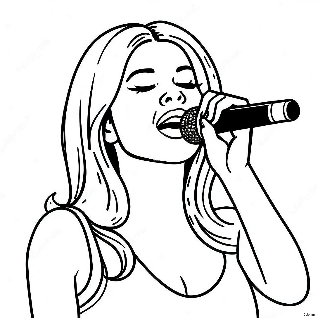 Selena Gomez Singing On Stage Coloring Page 27203 24822