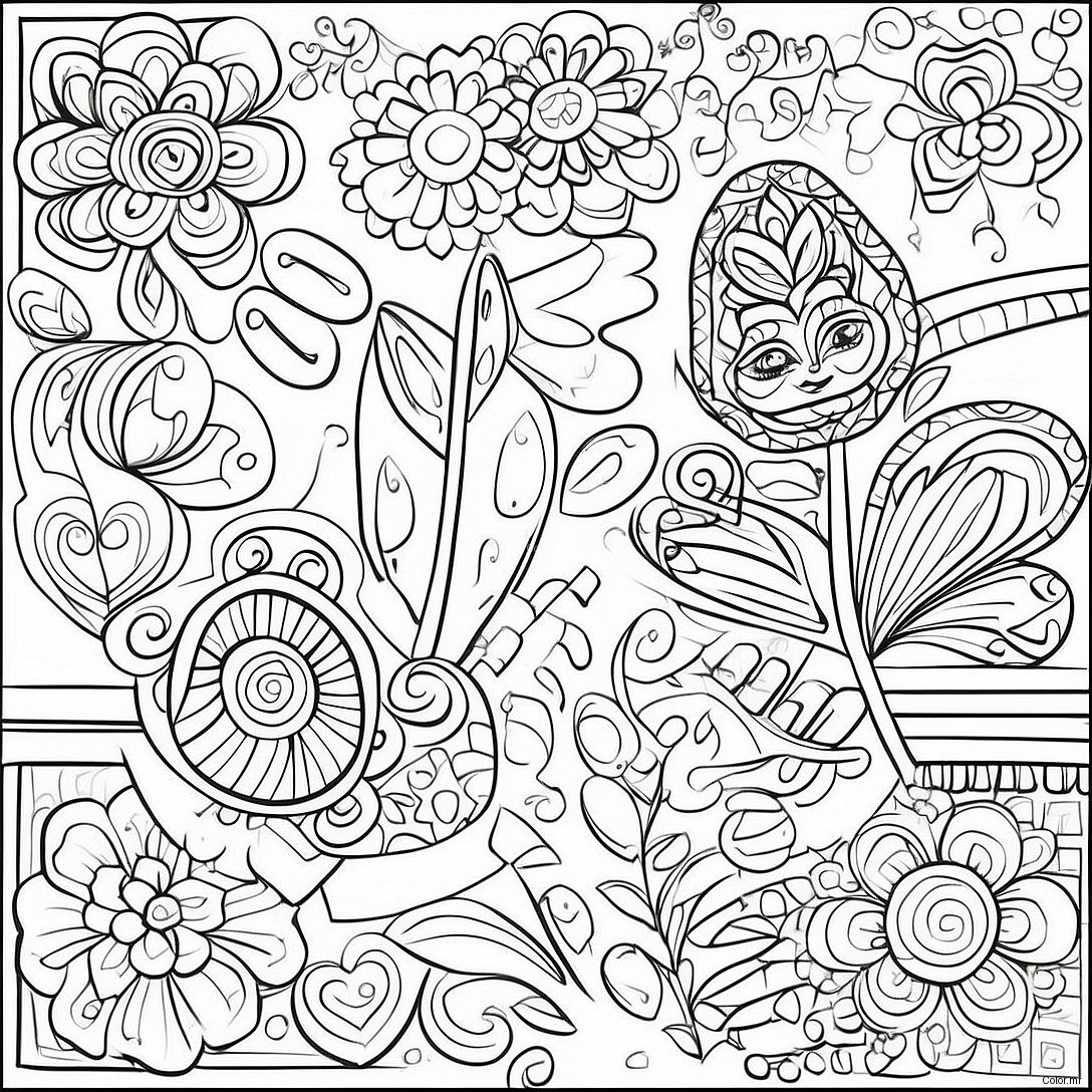 Simple Mexican Folk Art Patterns Coloring Page 68092 56145