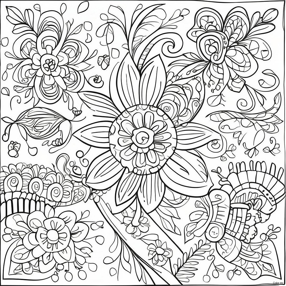Simple Mexican Folk Art Patterns Coloring Page 68092 56146