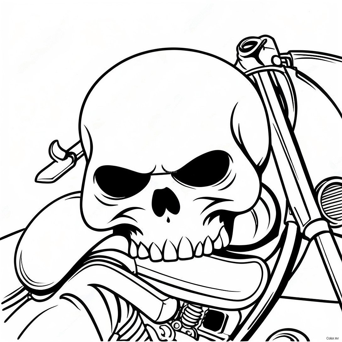 Skull Harley Davidson Motorcycle Coloring Page 51205 42653