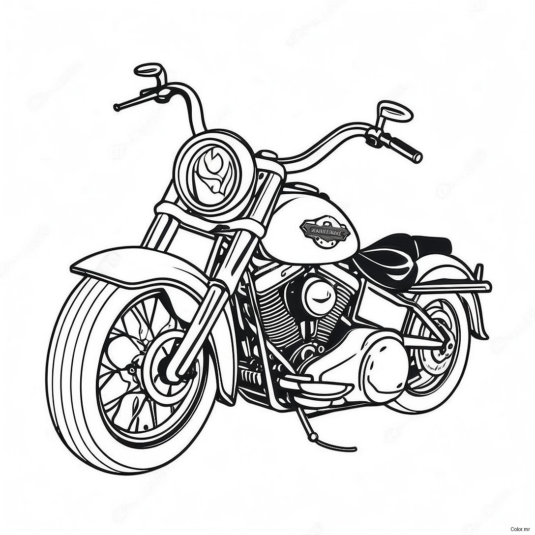 Skull Harley Davidson Motorcycle Coloring Page 51205 42654