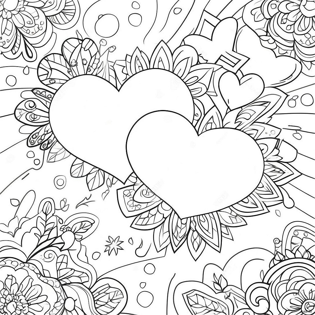 Sparkling Hearts And Twinkling Stars Coloring Page 32602 16961