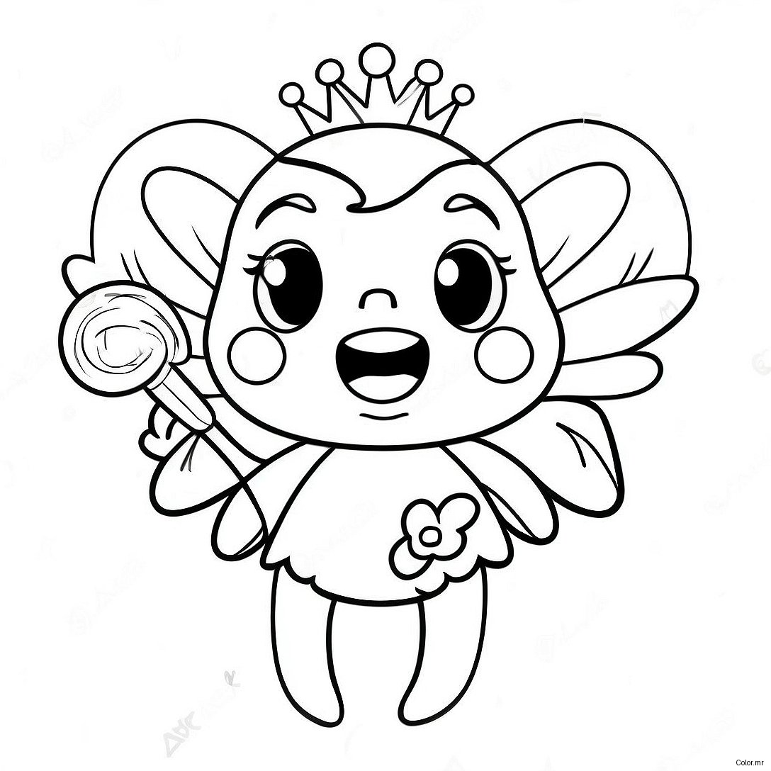 Sparkling Tooth Fairy With Magic Wand Coloring Page 14430 11937