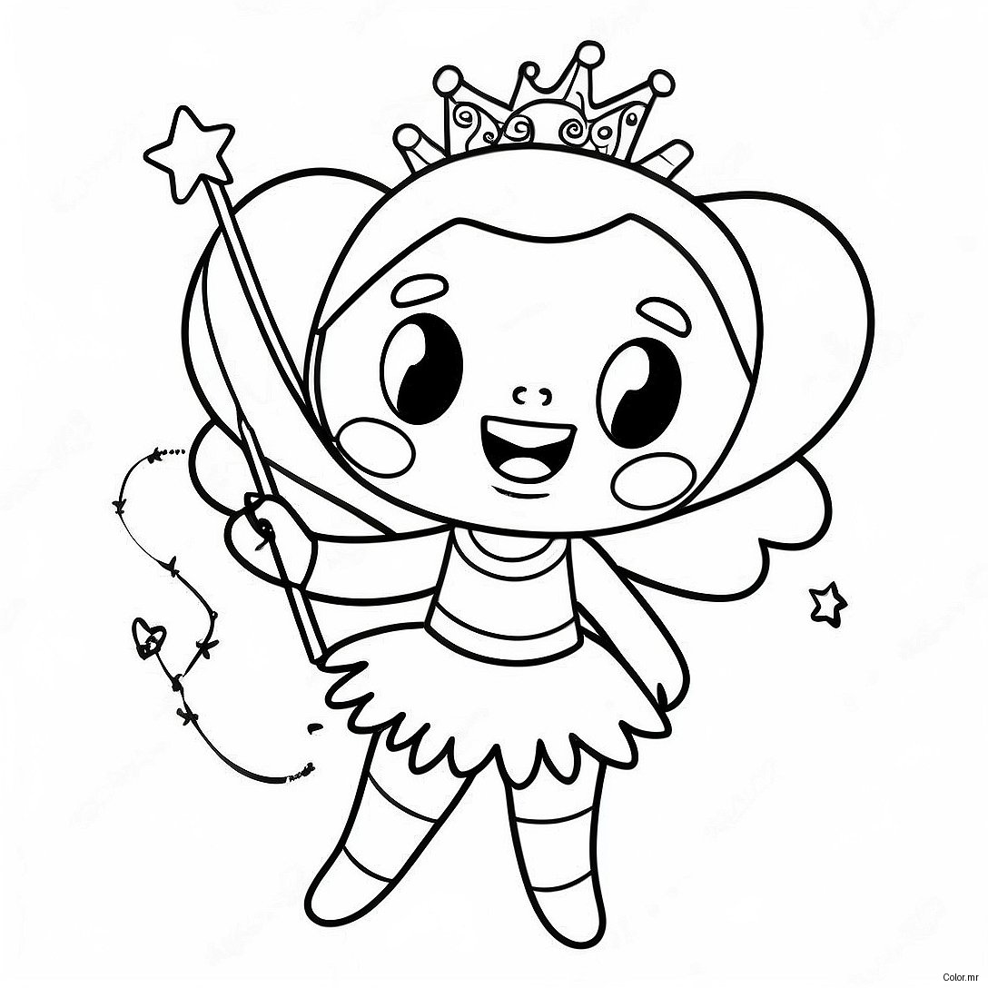 Sparkling Tooth Fairy With Magic Wand Coloring Page 14430 11939