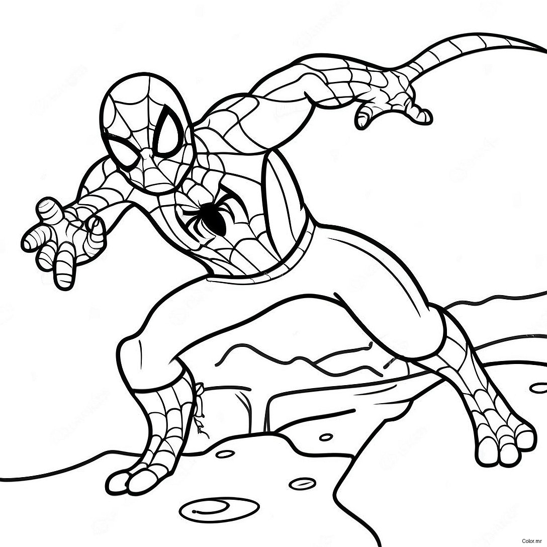 Spiderman Vs Lizard Action Scene Coloring Page 29297 26456