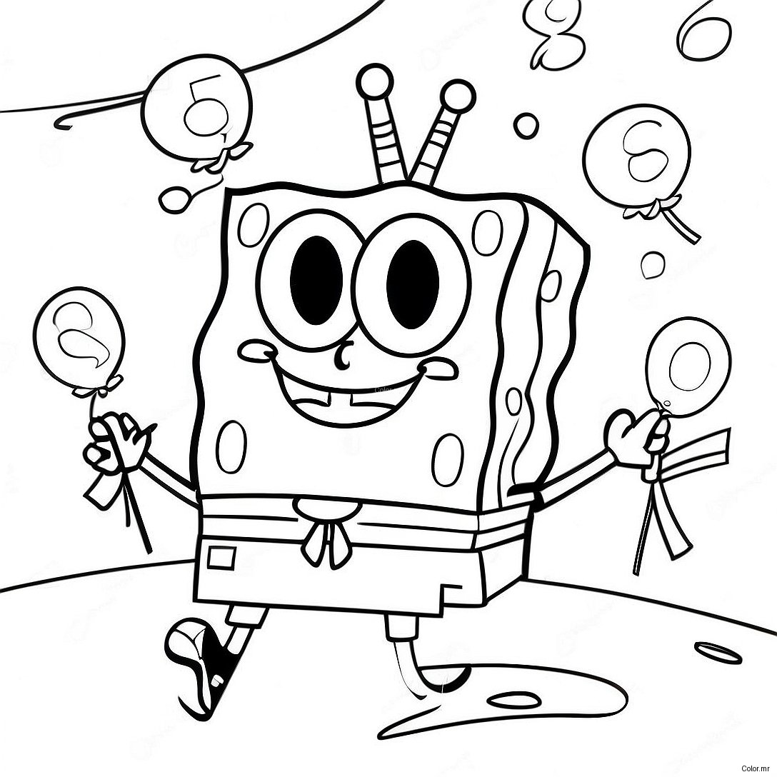 Spongebob Birthday Celebration Coloring Page 42330 35093