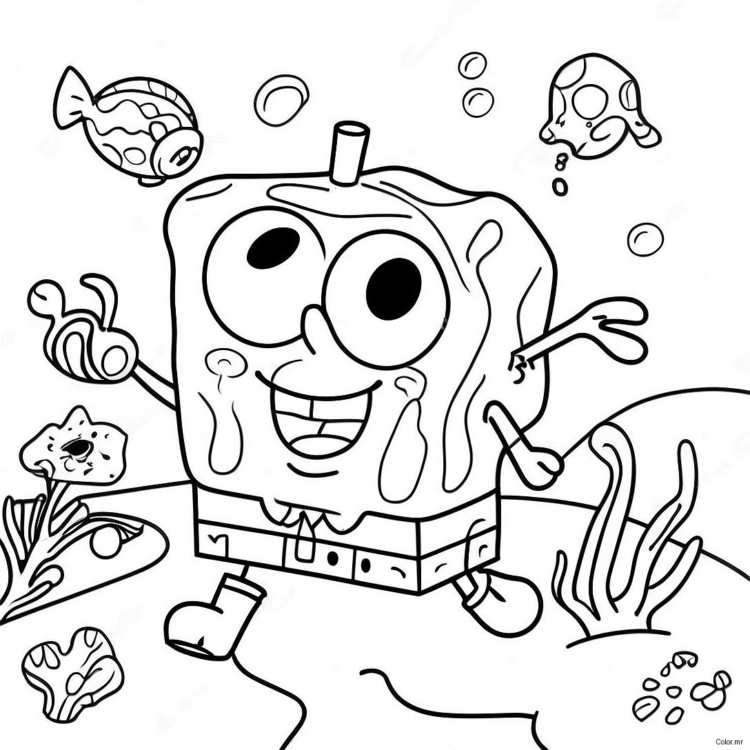 Spongebob Squarepants Underwater Adventure Coloring Page 40628 33669