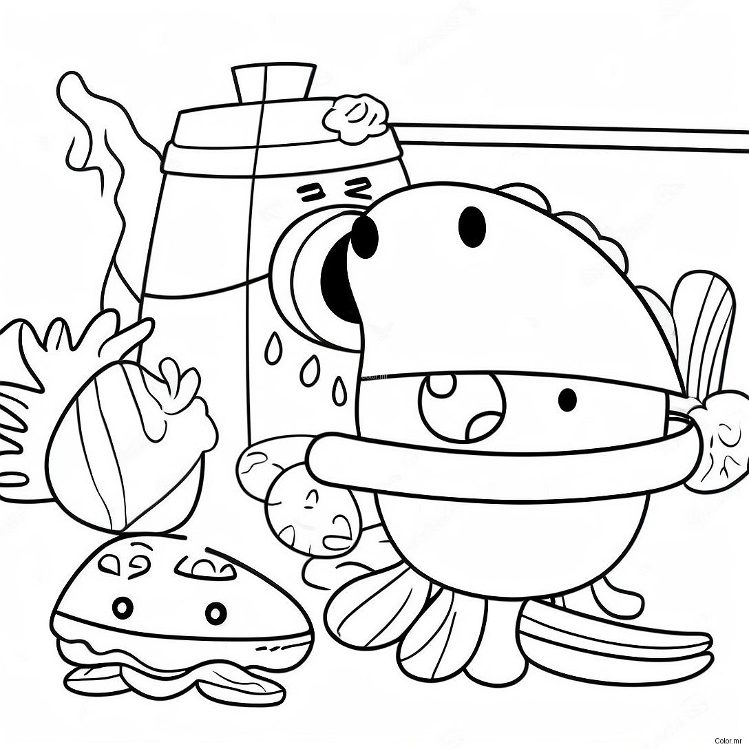 Spongebob Thanksgiving Feast Coloring Page 44892 37306