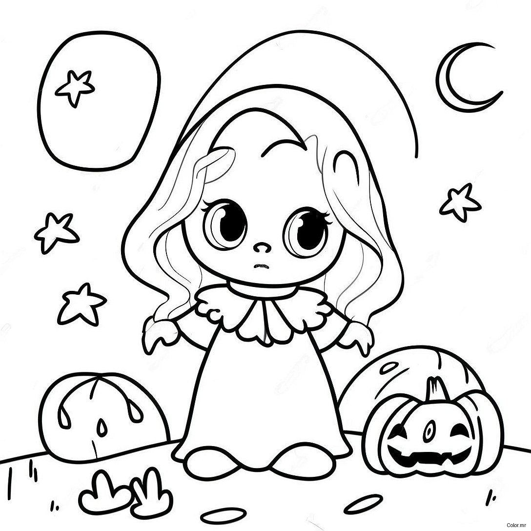 Spooky Ghouliana In The Moonlight Coloring Page 25506 23486