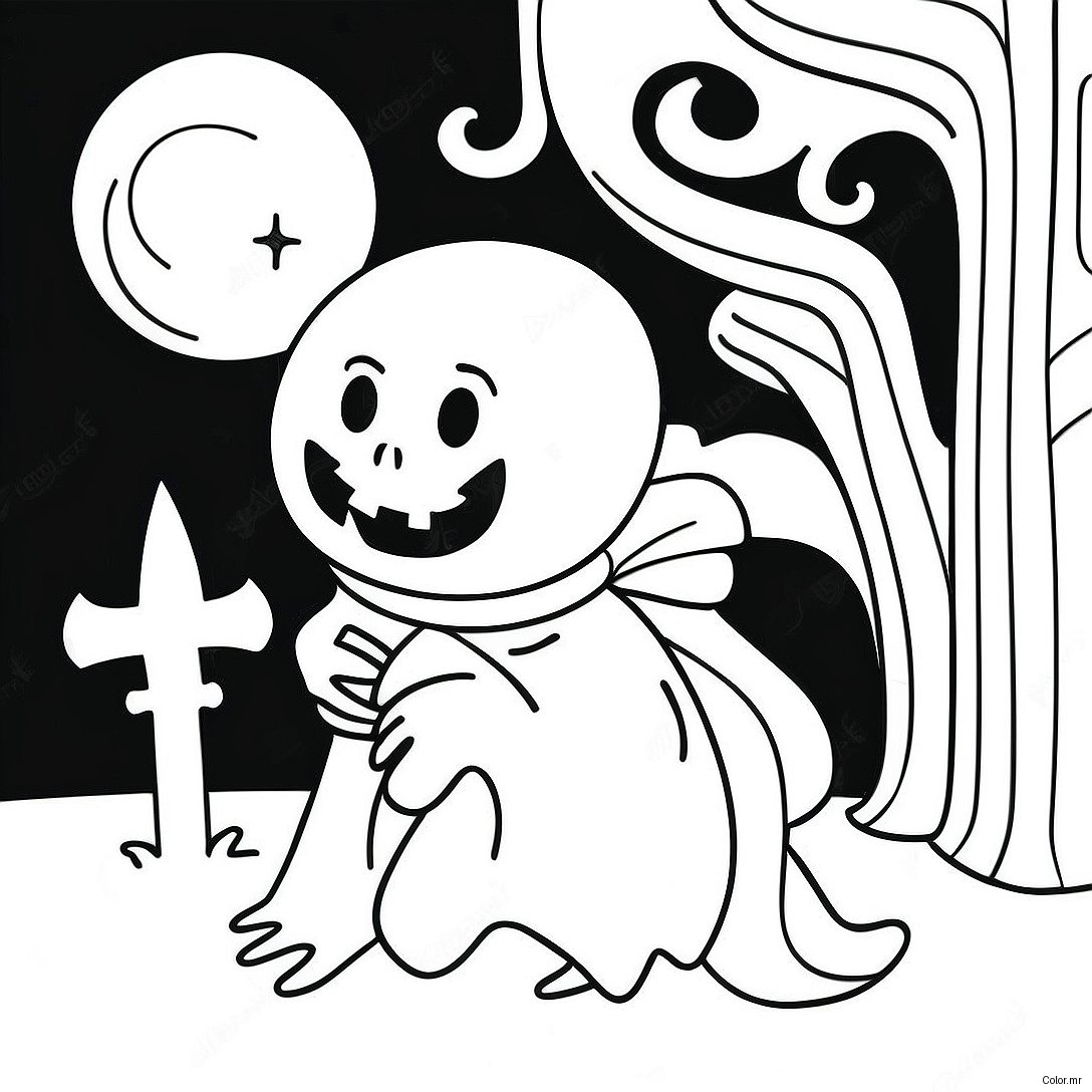Spooky Ghouliana In The Moonlight Coloring Page 25506 23488