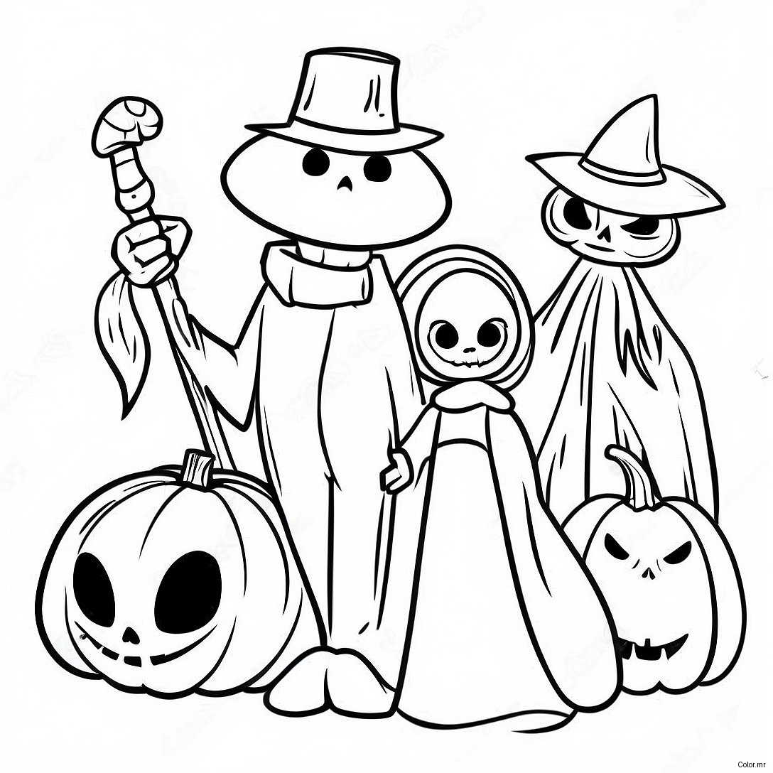 Spooky Halloweentown Characters Coloring Page 12608 10493