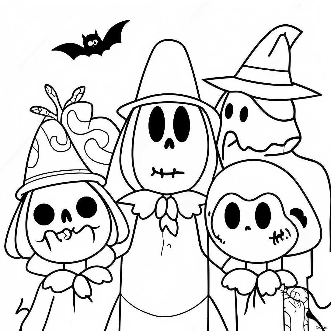 Spooky Halloweentown Characters Coloring Page 12608 10494