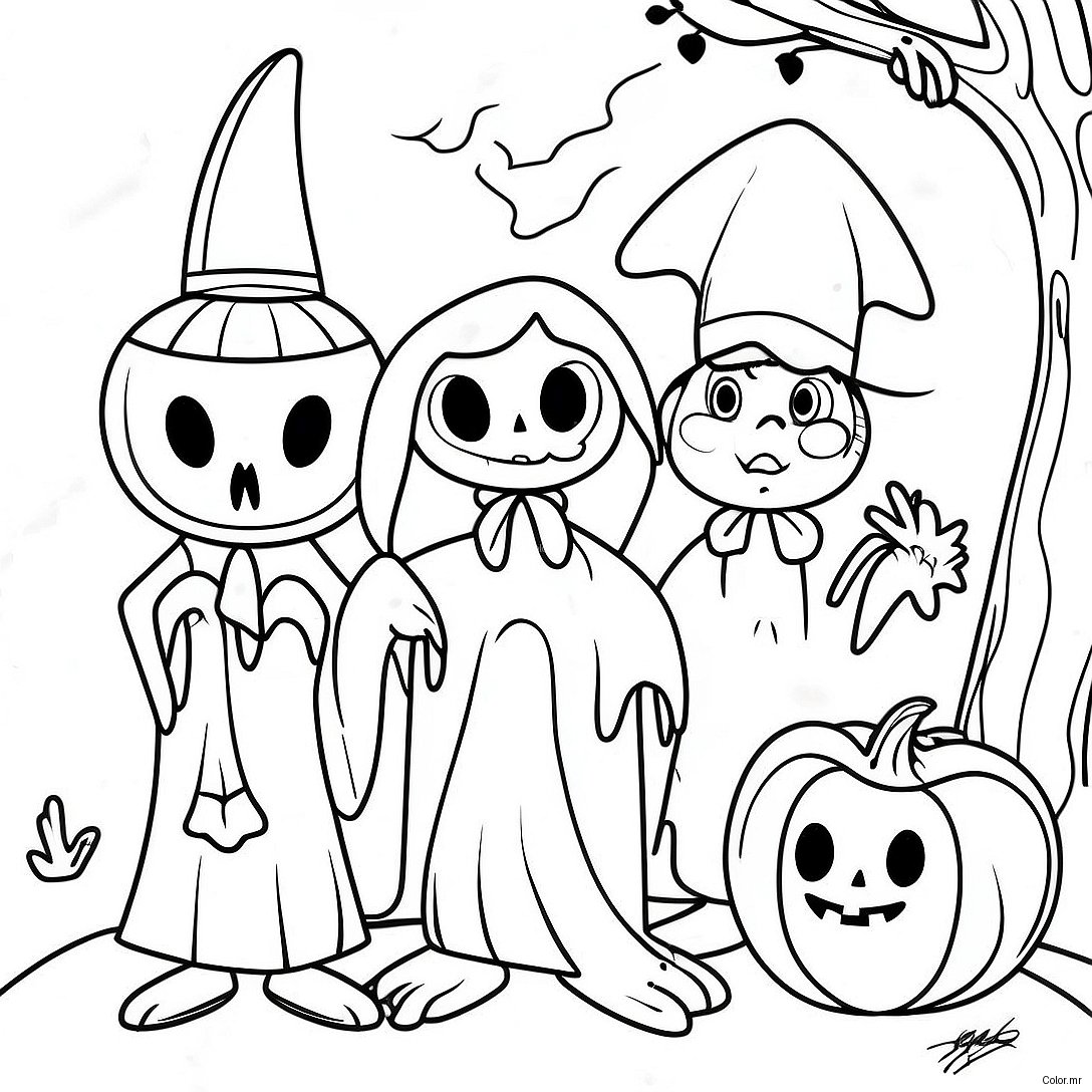 Spooky Halloweentown Characters Coloring Page 12608 10495